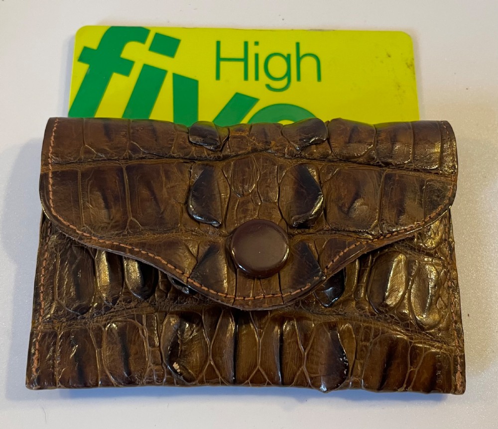  Deco era crocodile handbag and purse c1920 View XII