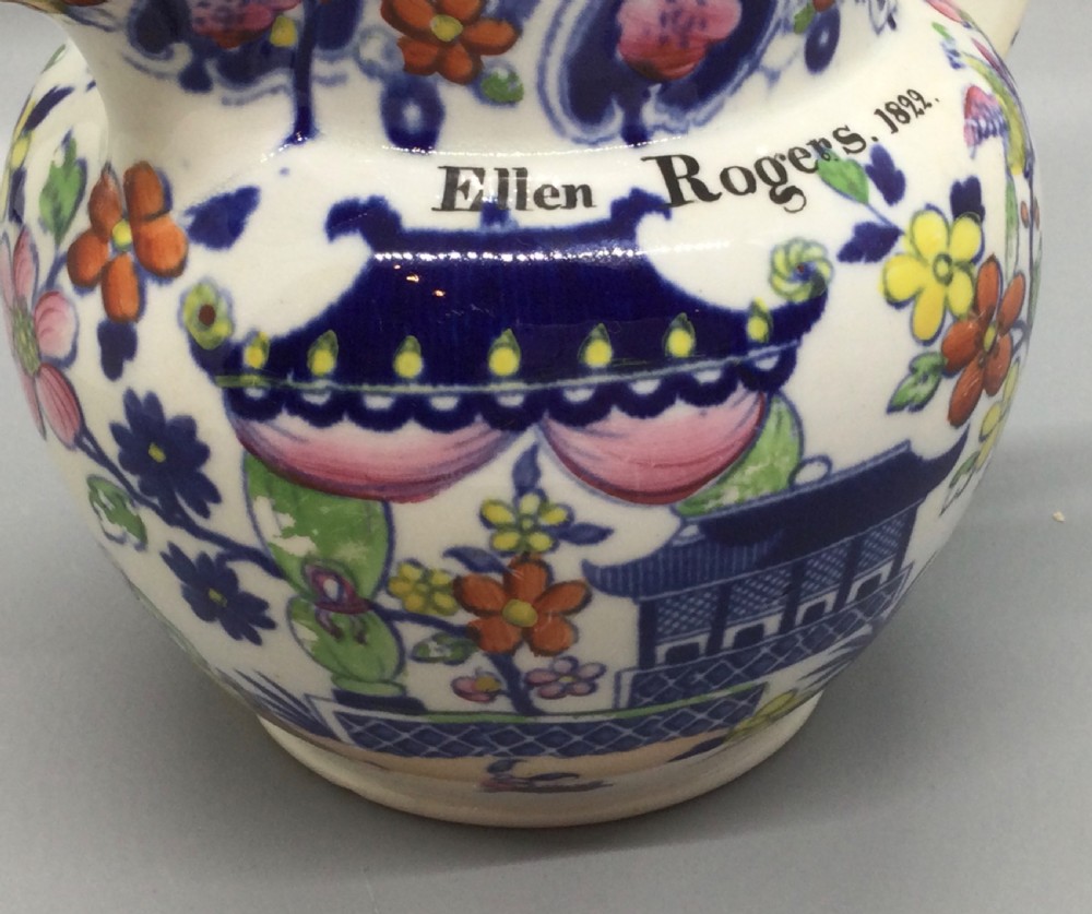 Early 19thC Staffs pottery jug by Rathbone 1822 View V