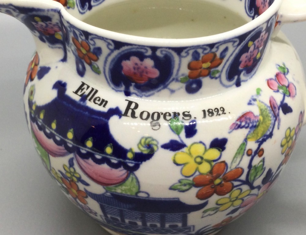 Early 19thC Staffs pottery jug by Rathbone 1822 View VI