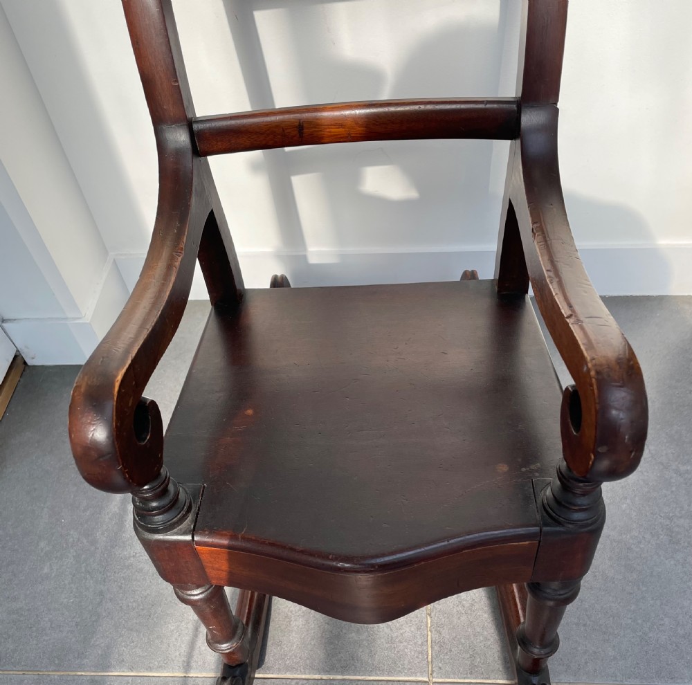 Early 19thc mahogany childs rocking chair c1830 View IX