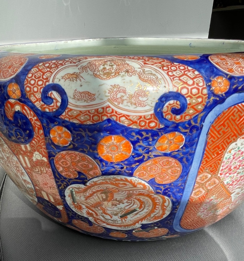 Late 19thc Japanese Meiji large planter c1880 View XI