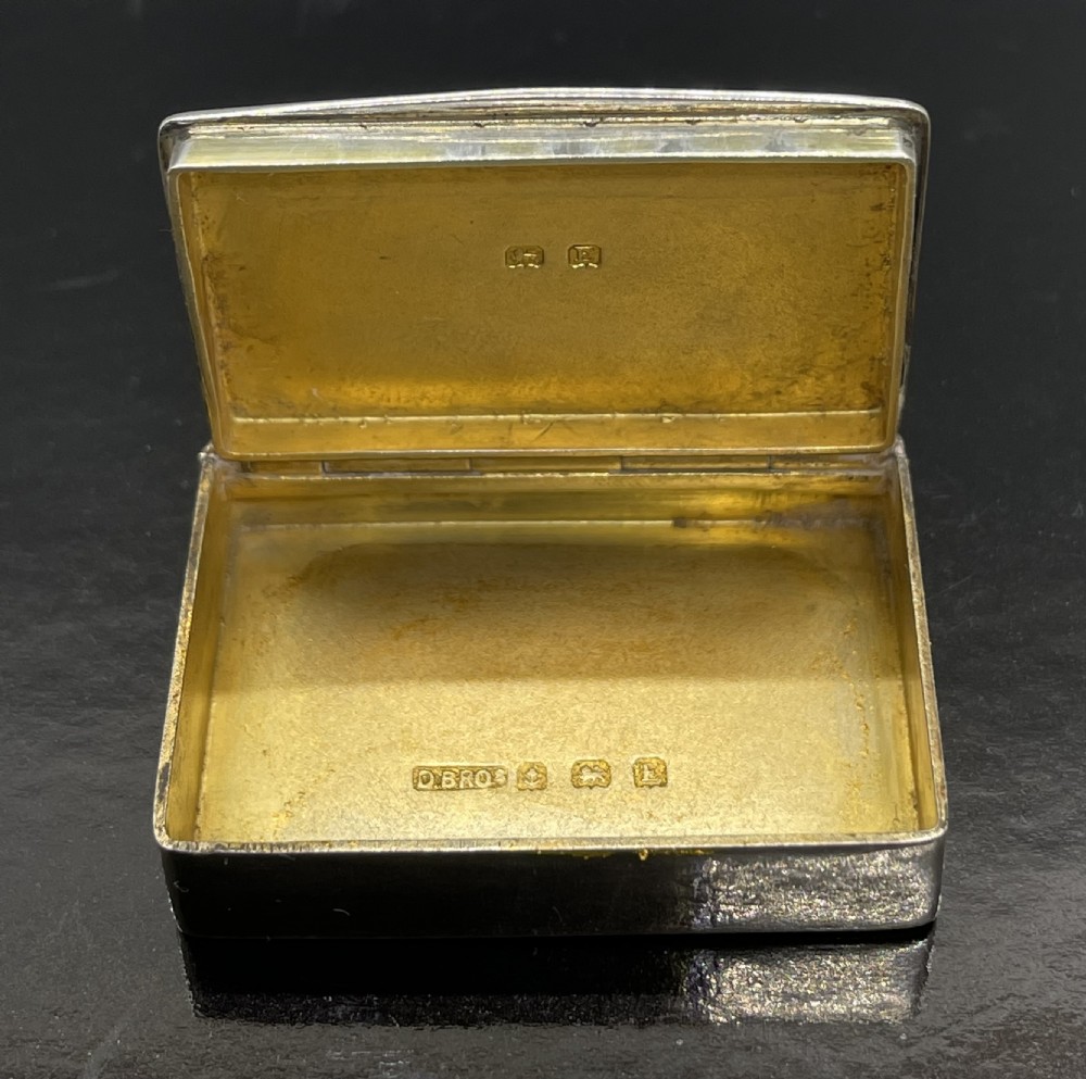 Geo V Deco era silver pill box Birmingham 1929 View VI