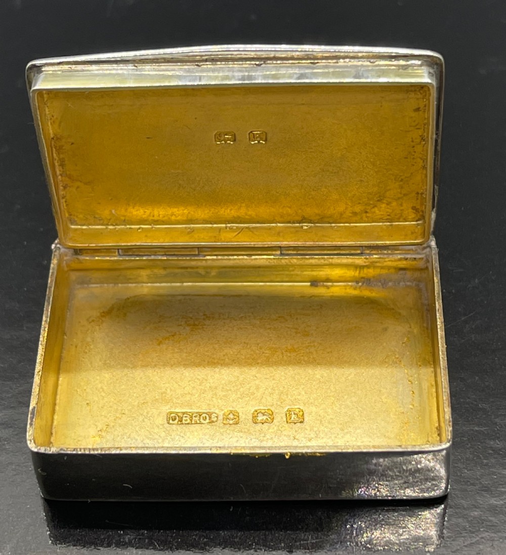 Geo V Deco era silver pill box Birmingham 1929 View VII