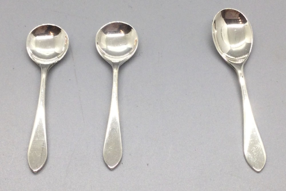 Geo V Deco silver cruet condiment set Sheffield 1936 View XI