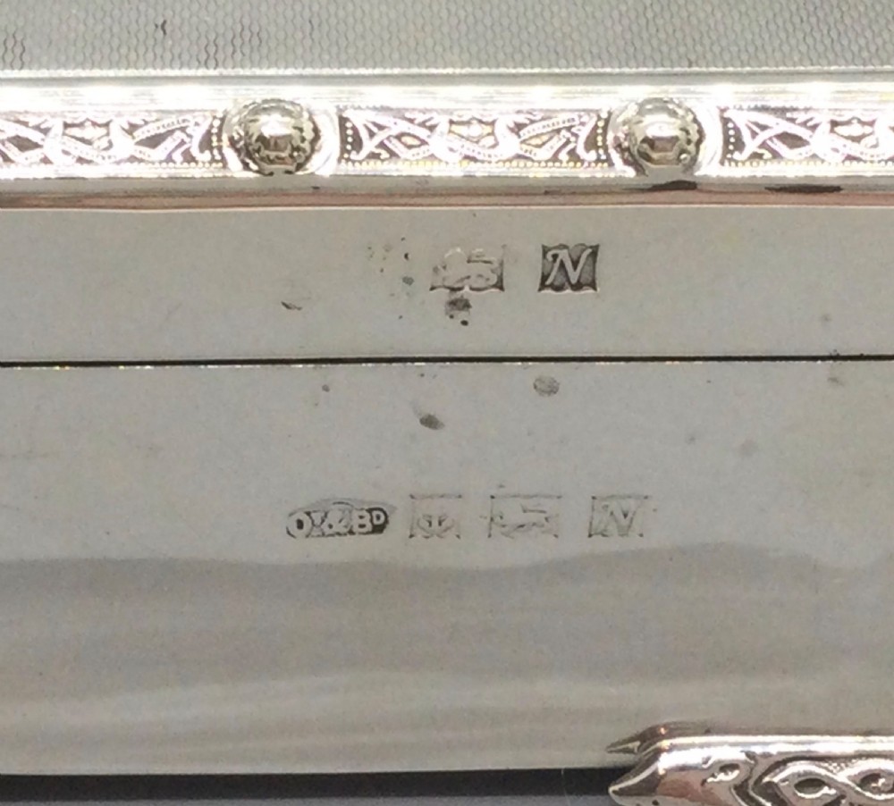 Fine quality Elizabeth II silver cigarette box Birmingham 1962 View V