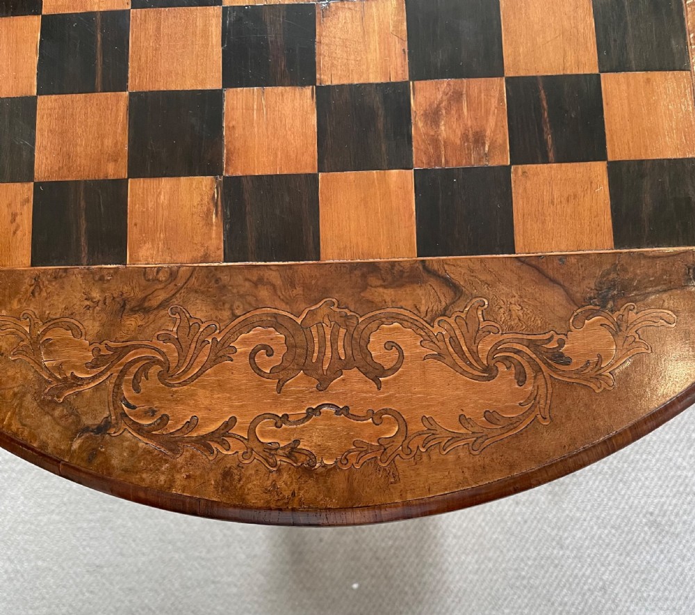 Early Victorian walnut games table c1850  View IV