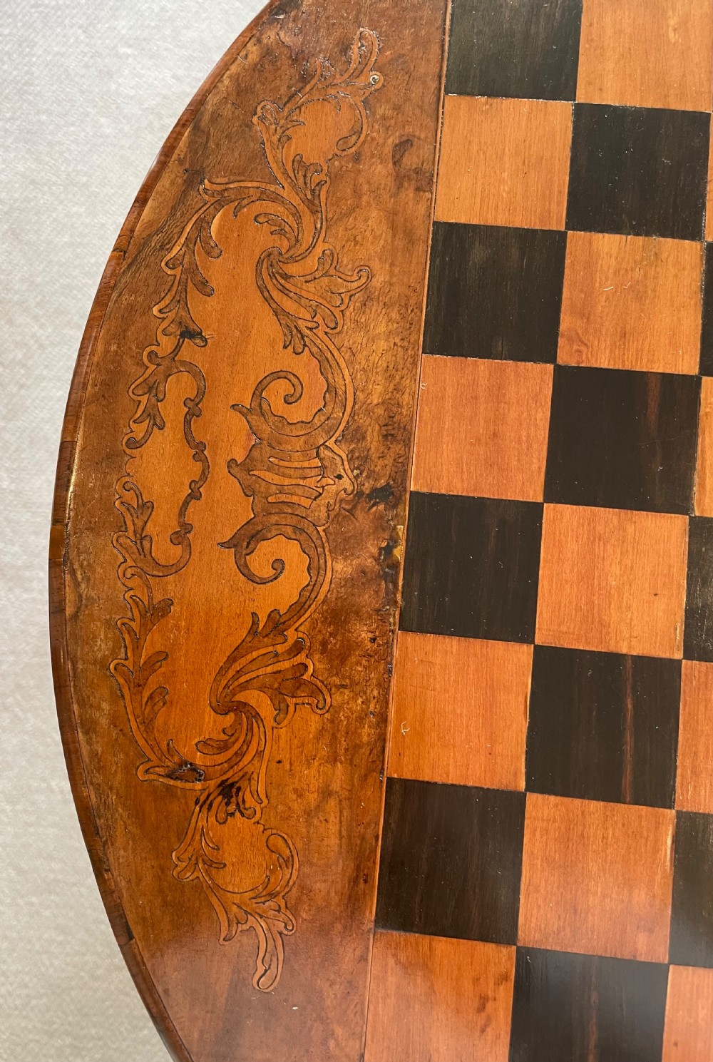Early Victorian walnut games table c1850  View VI