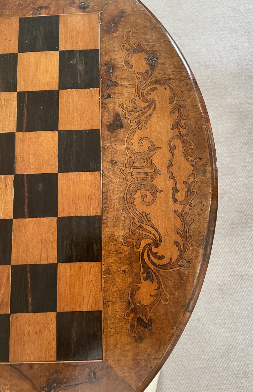 Early Victorian walnut games table c1850  View VII