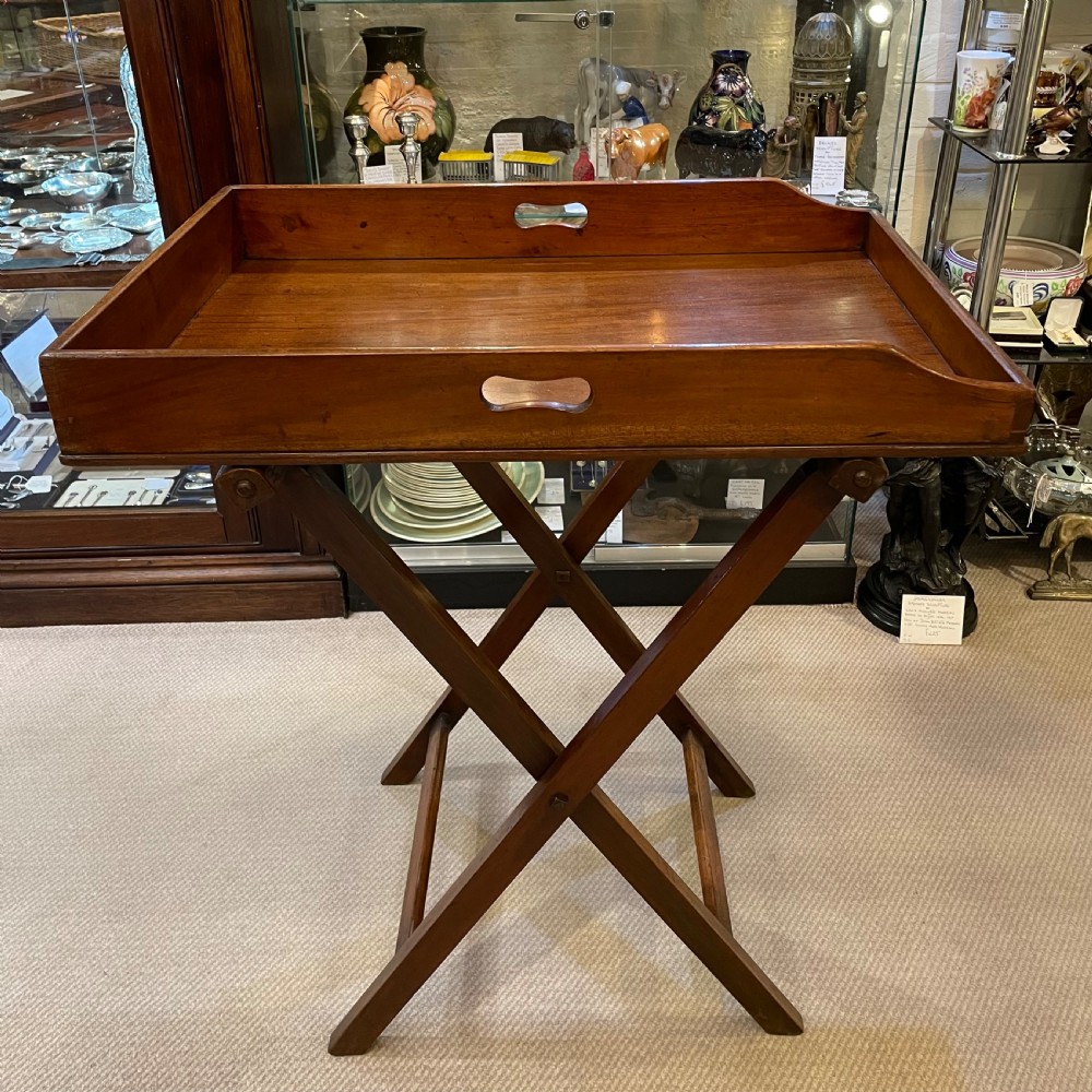 19thc mahogany butler tray on stand c1850