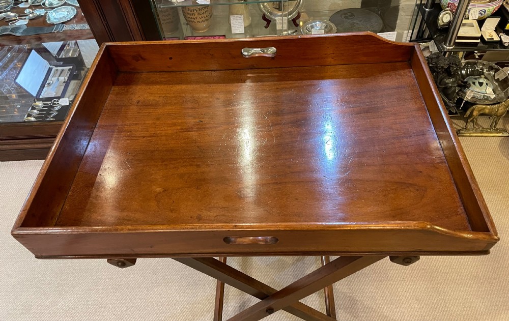 19thc mahogany butler tray on stand c1850 View III