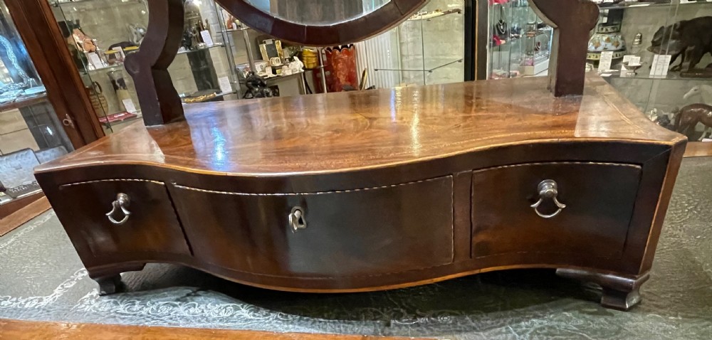 Edwardian mahogany shield dressing mirror c1900 View III