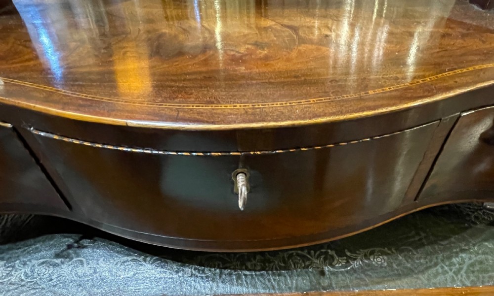 Edwardian mahogany shield dressing mirror c1900 View IV
