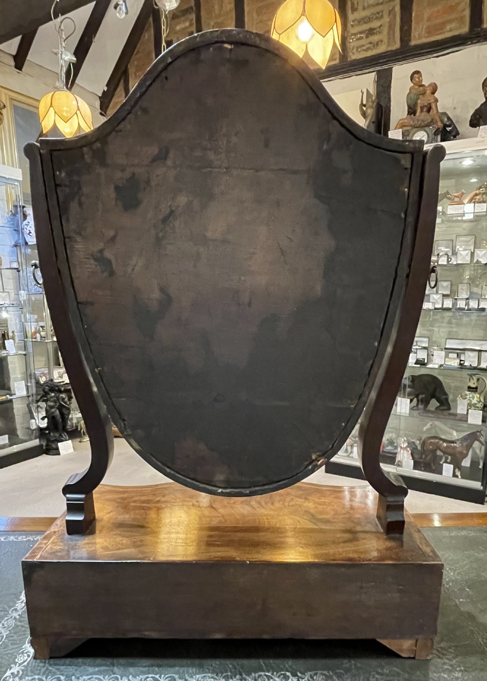 Edwardian mahogany shield dressing mirror c1900 View VIII