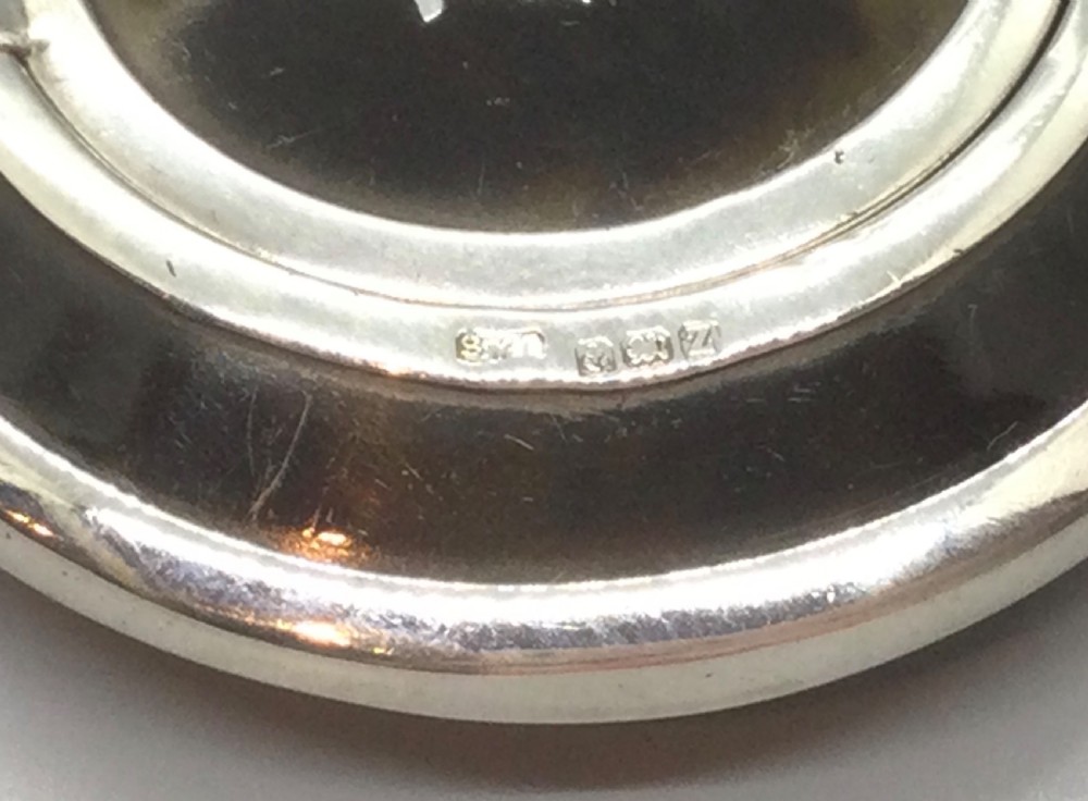 Geo V silver tortoiseshell compact mirror Birmingham 1924 View VI