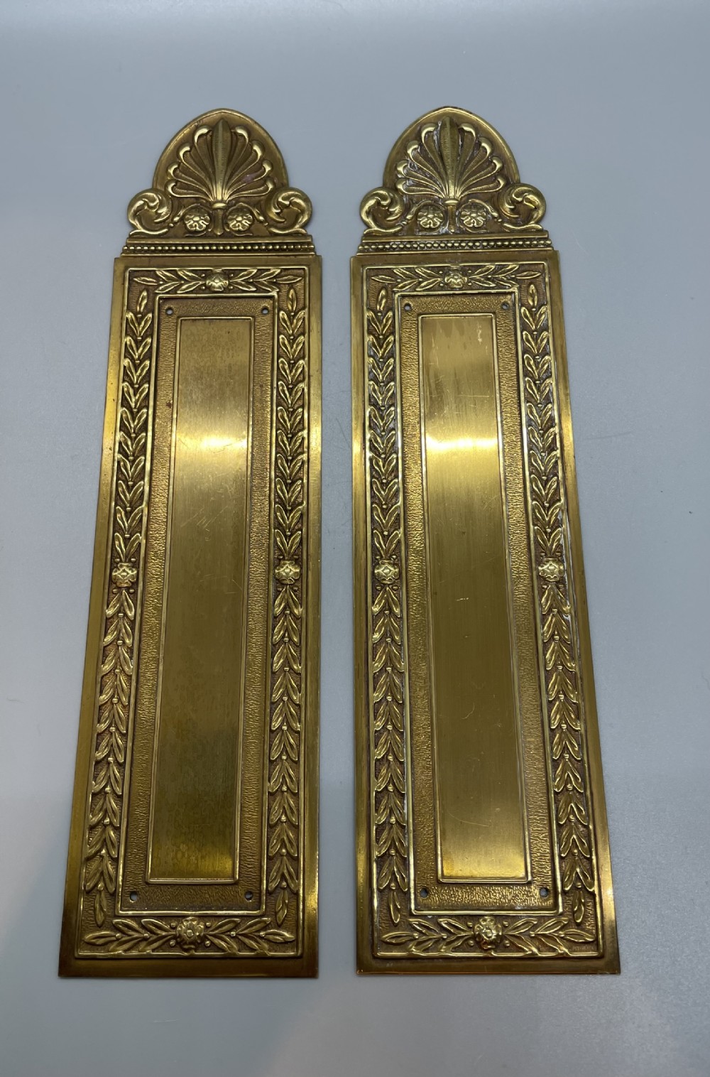 Late 19thc French brass doorplates c1880