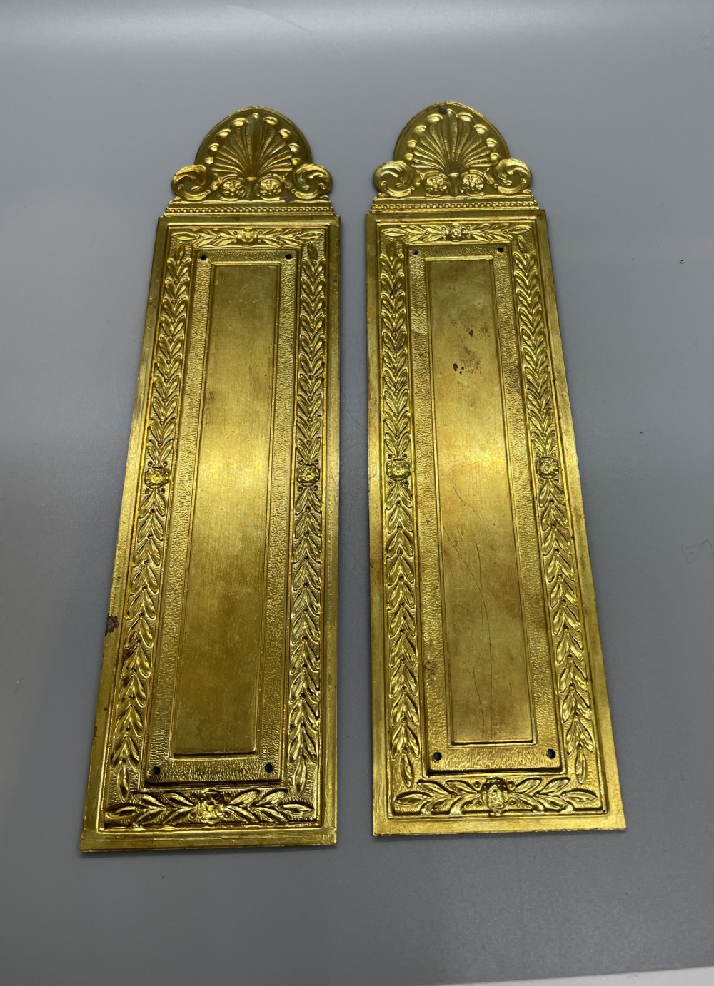 Late 19thc French brass doorplates c1880 View II