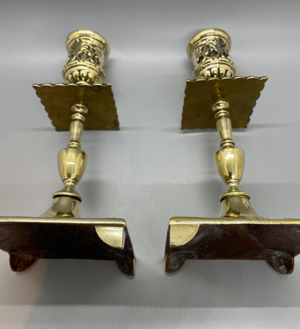 19thc Victorian brass candlesticks c1860 View VI