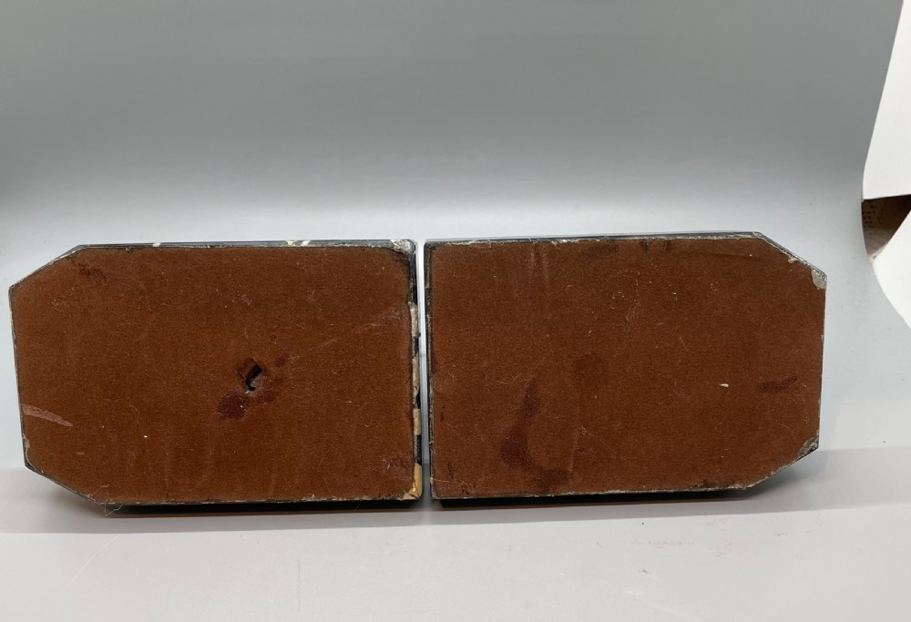 1930s French swan bookends marble bases View III