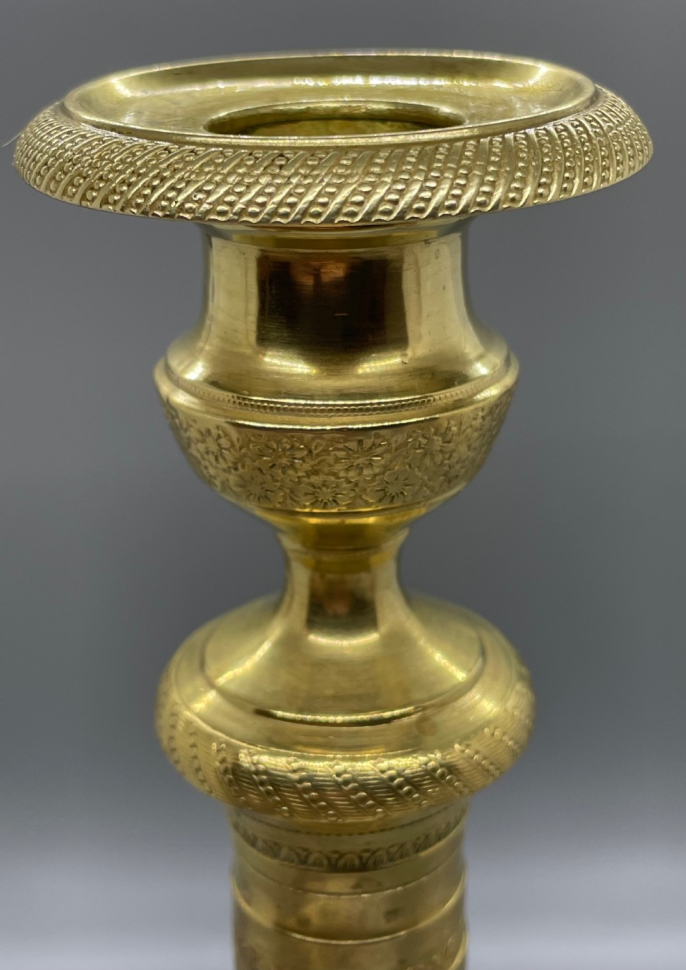 Late 19thc pair of French candlesticks c1880 View XI