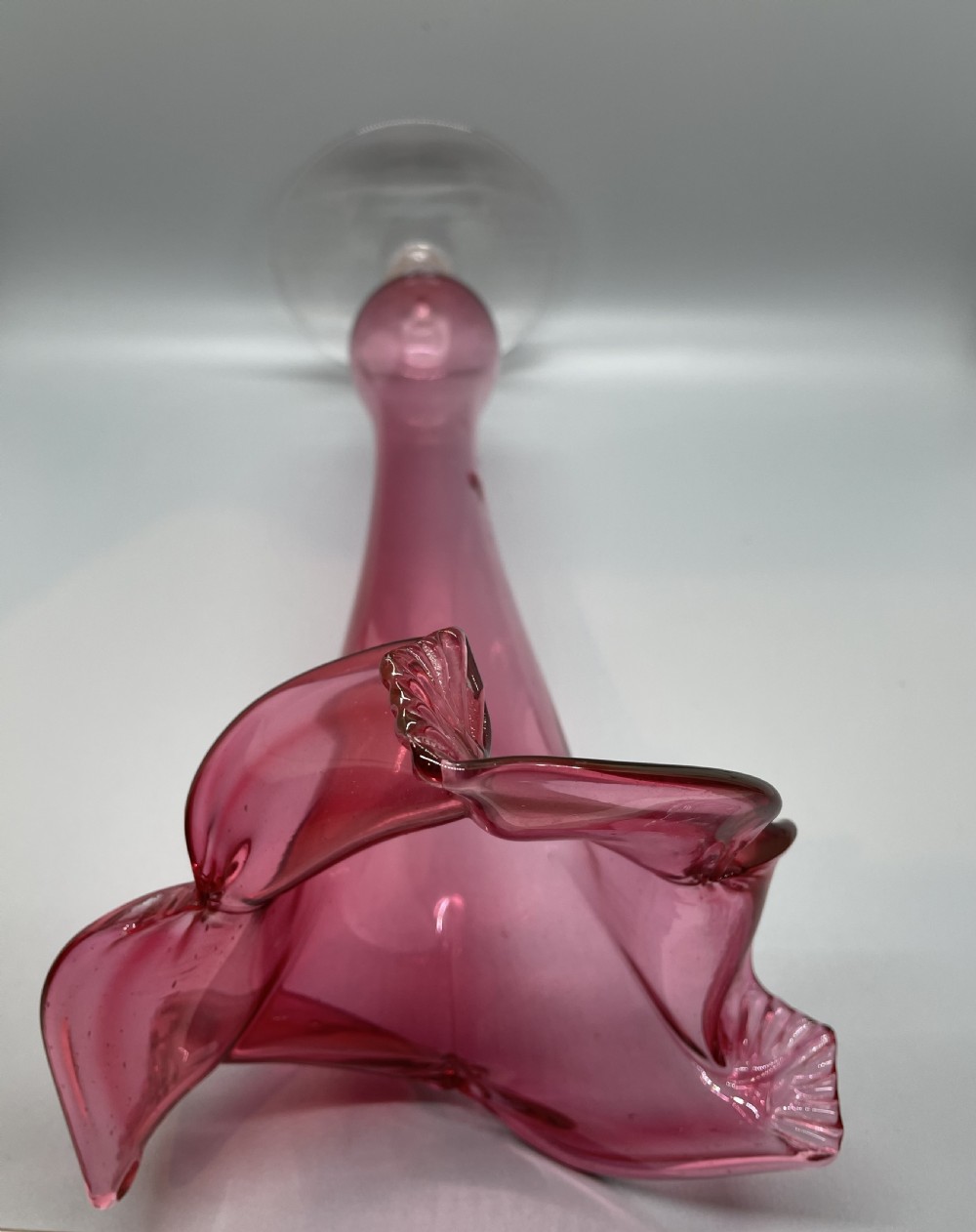 Late 19thc Victorian Art Nouveau cranberry vase c1880 View V