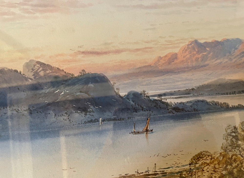 19thc watercolour of  a loch by William Henry Earp c1880 View VI