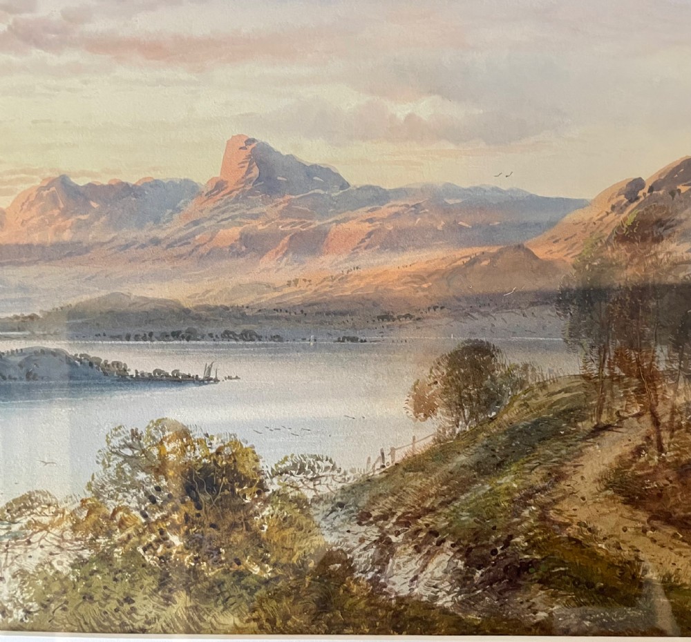 19thc watercolour of  a loch by William Henry Earp c1880 View VII