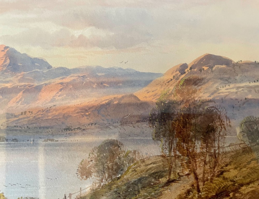 19thc watercolour of  a loch by William Henry Earp c1880 View VIII