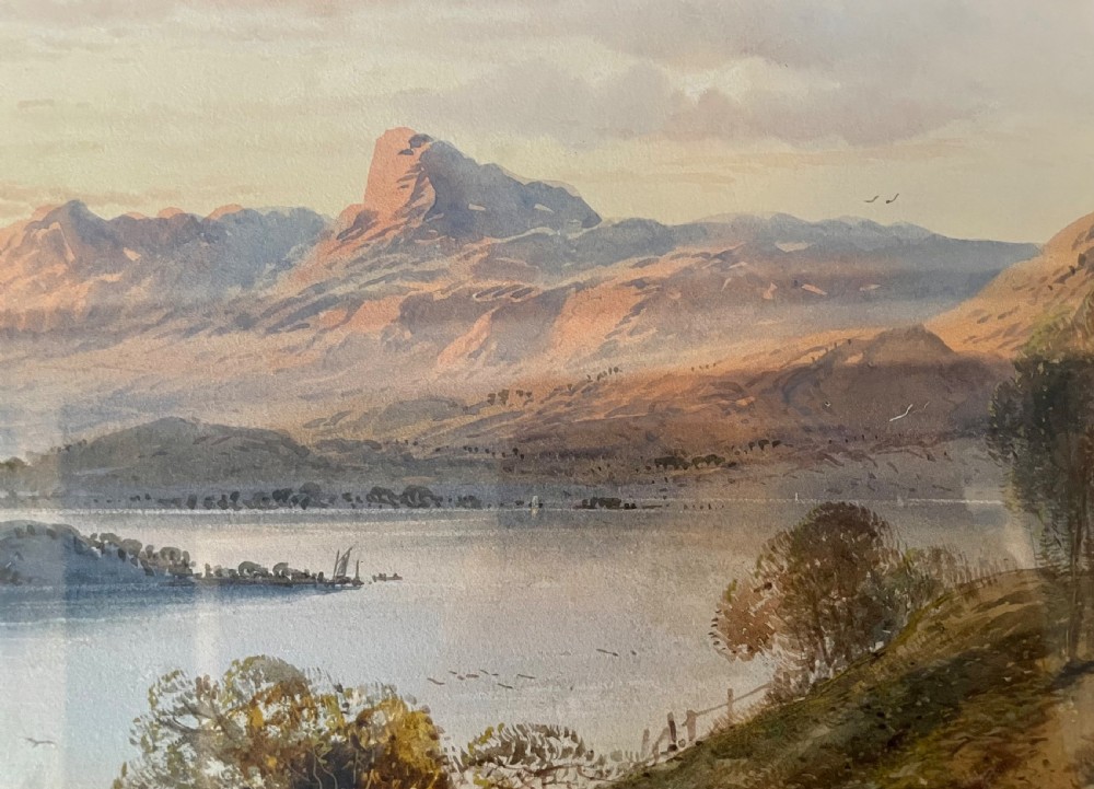 19thc watercolour of  a loch by William Henry Earp c1880 View IX