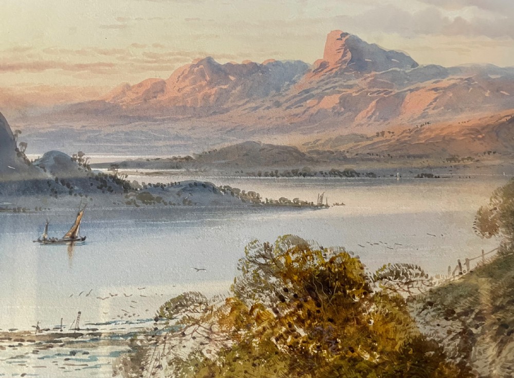 19thc watercolour of  a loch by William Henry Earp c1880 View XI