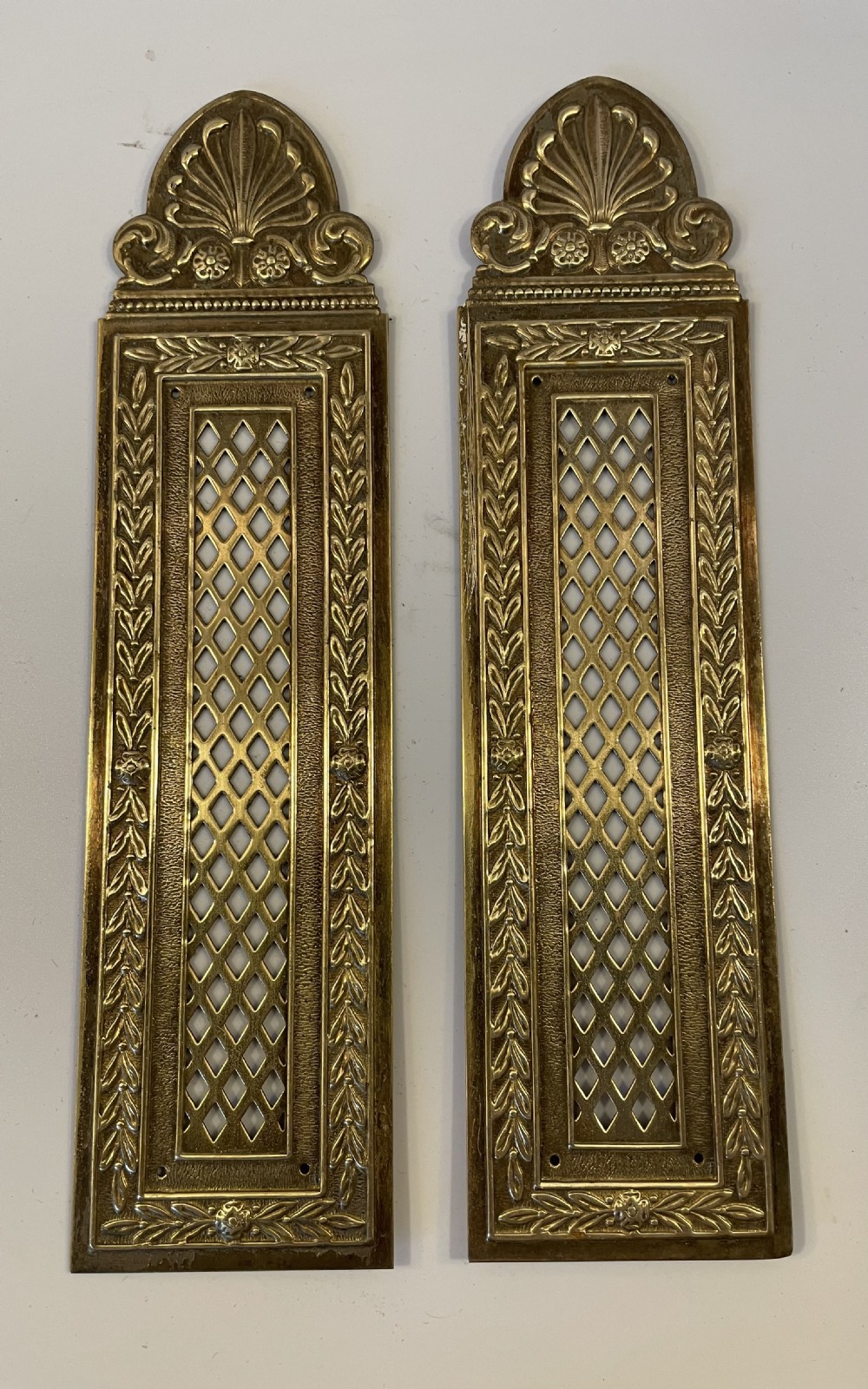 Pair 19thc French brass doorplates c1880 View II