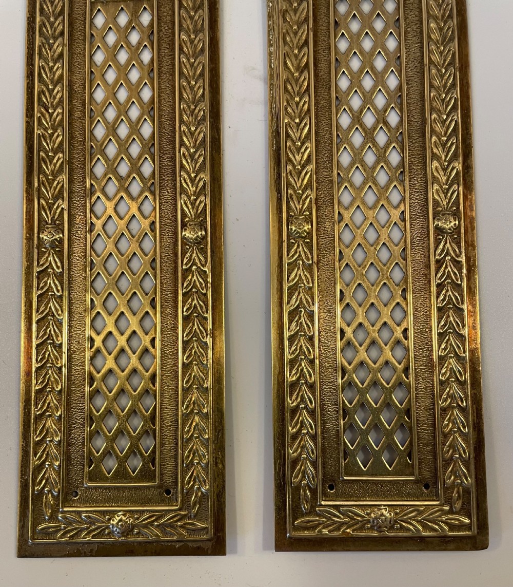 Pair 19thc French brass doorplates c1880 View IV