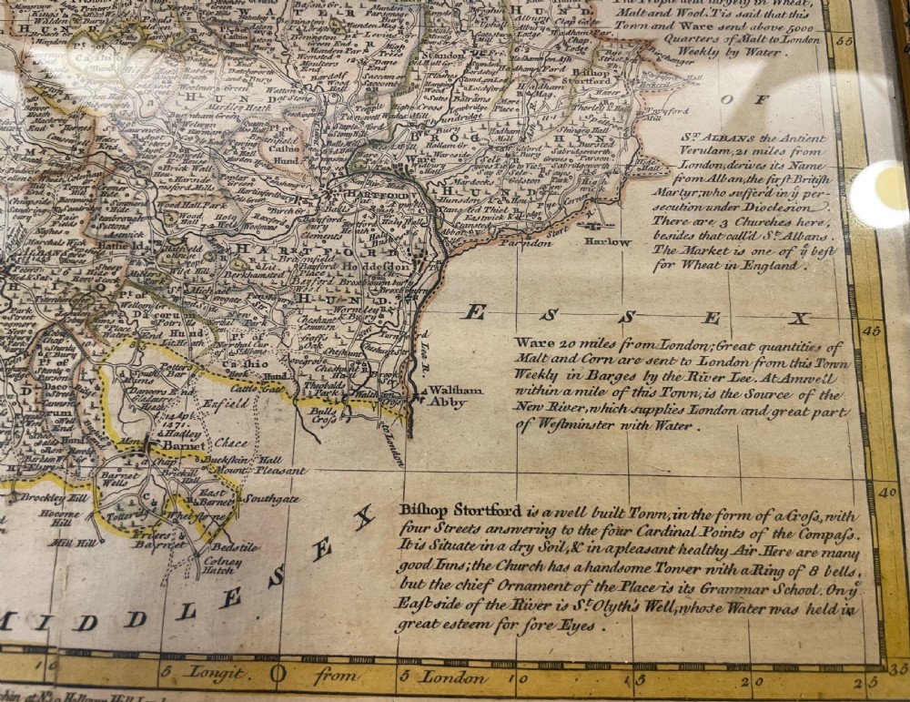 18thc Map of Hertfordshire c1750 View VIII