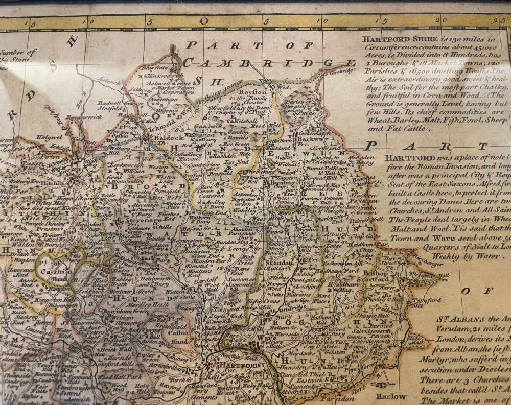 18thc Map of Hertfordshire c1750 View IX