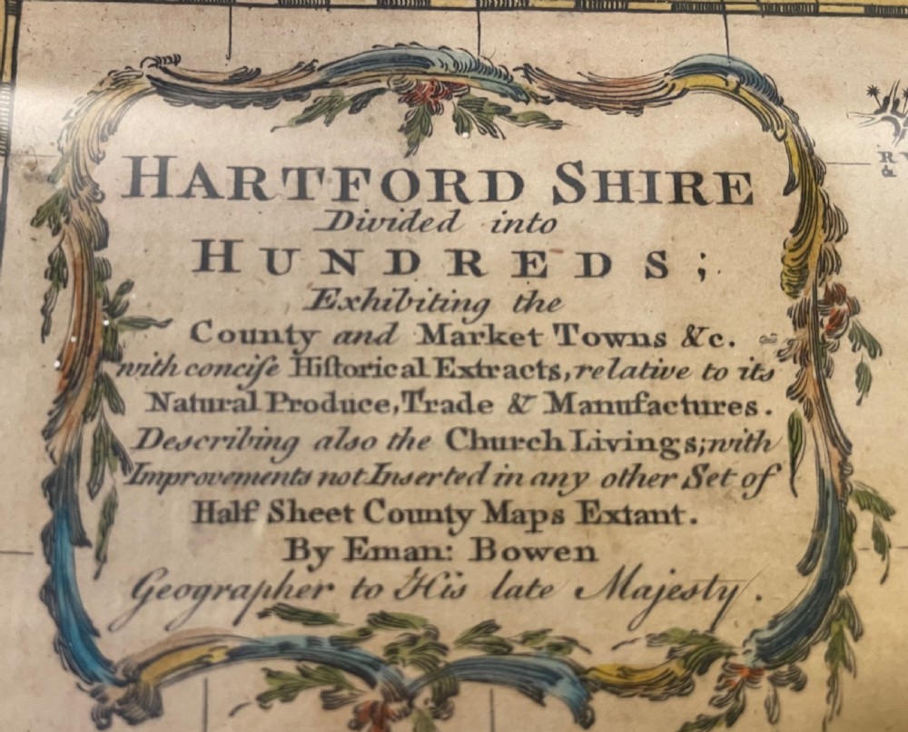 18thc Map of Hertfordshire c1750 View XIII