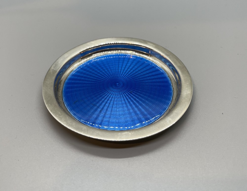 Deco era silver enamelled dish London 1932  View II