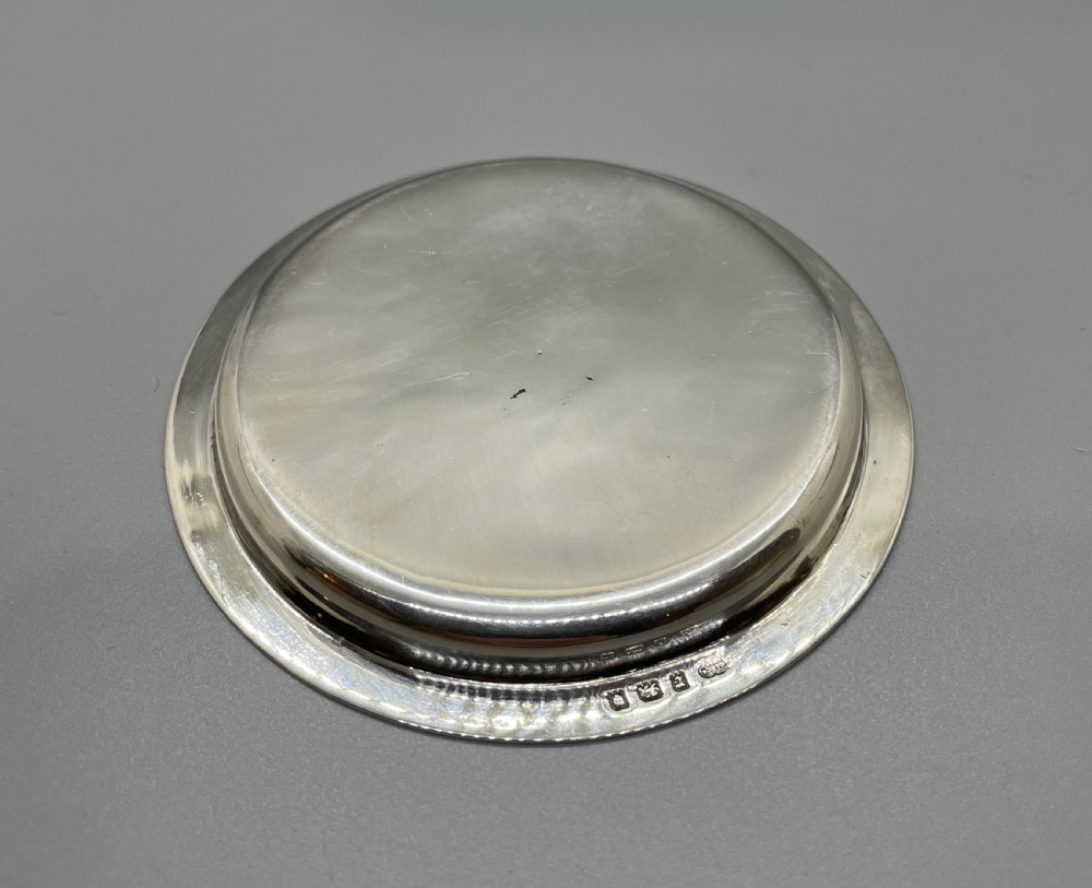Deco era silver enamelled dish London 1932  View III