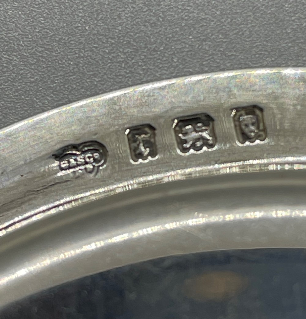 Deco era silver enamelled dish London 1932  View IV