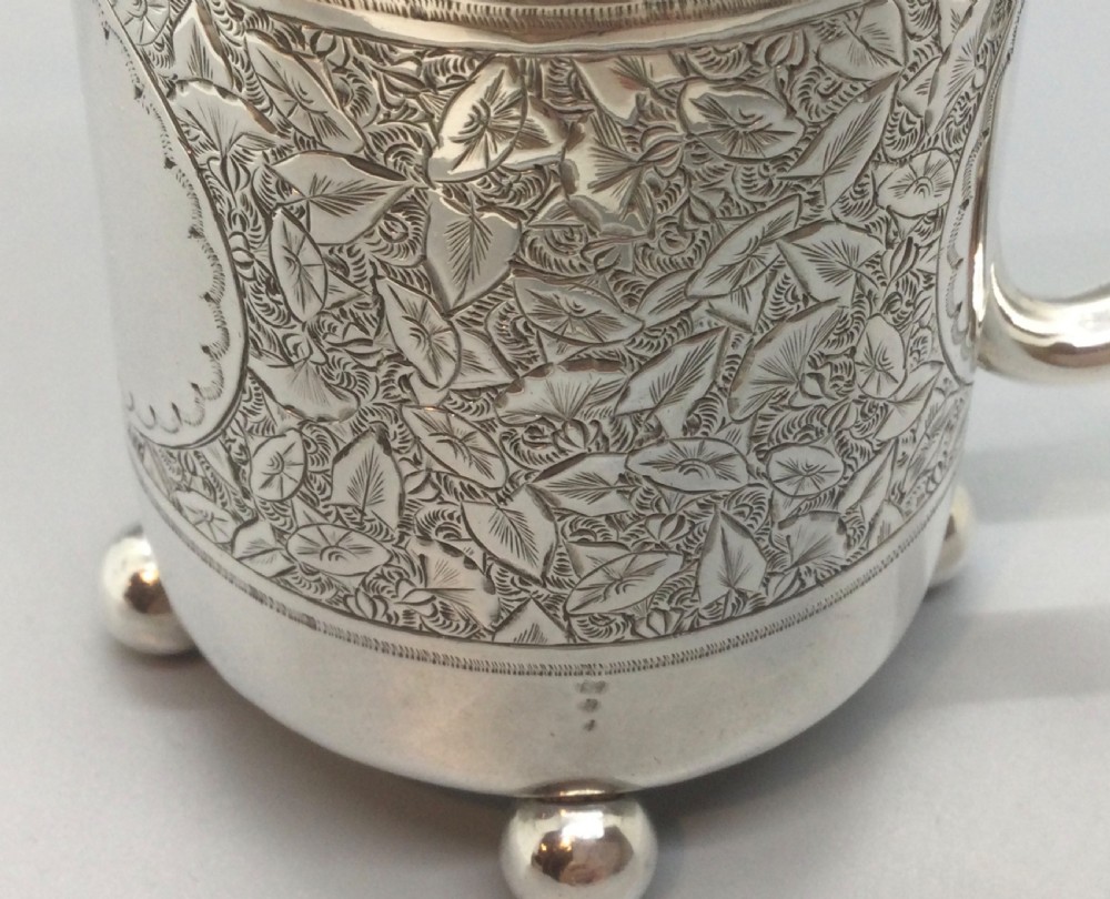 Victorian silver christening mug tankard Birmingham 1878 View VIII