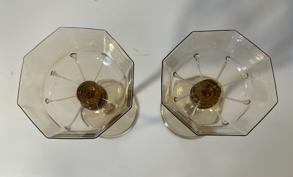 Vintage pair Murano champagne coupes c1920 View II
