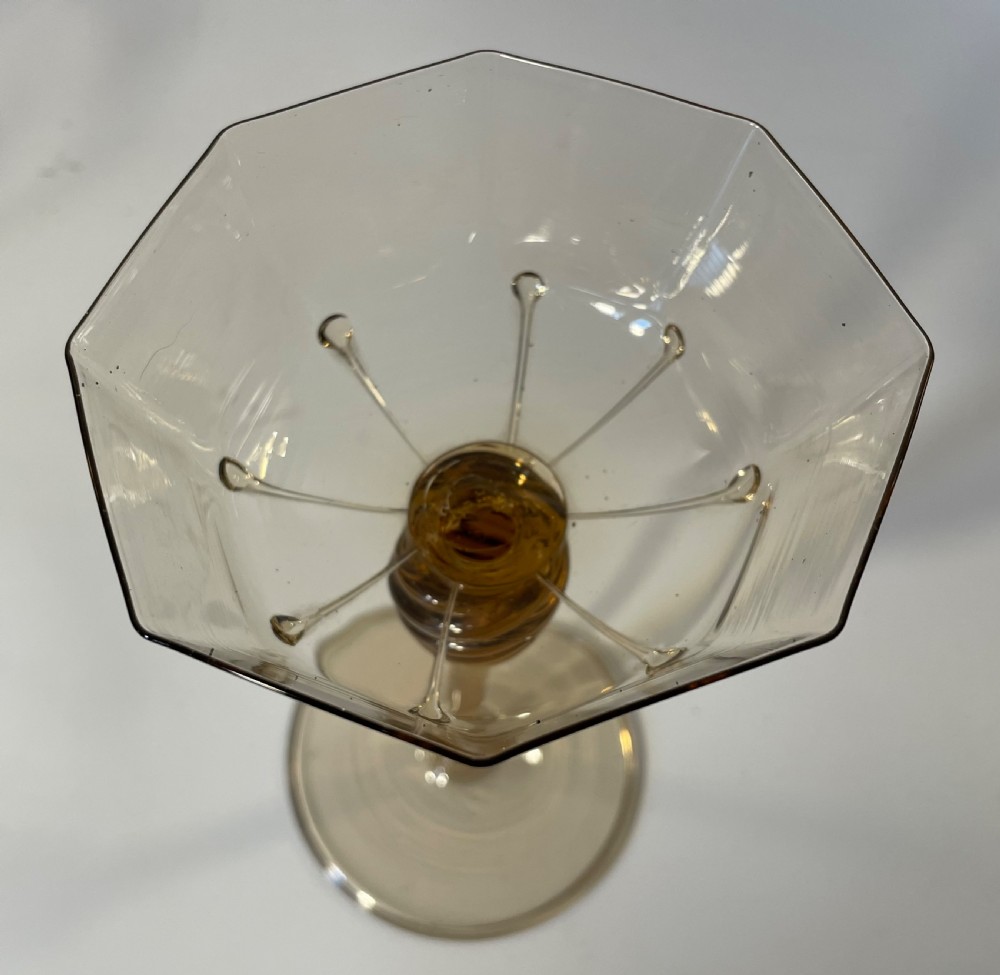 Vintage pair Murano champagne coupes c1920 View V