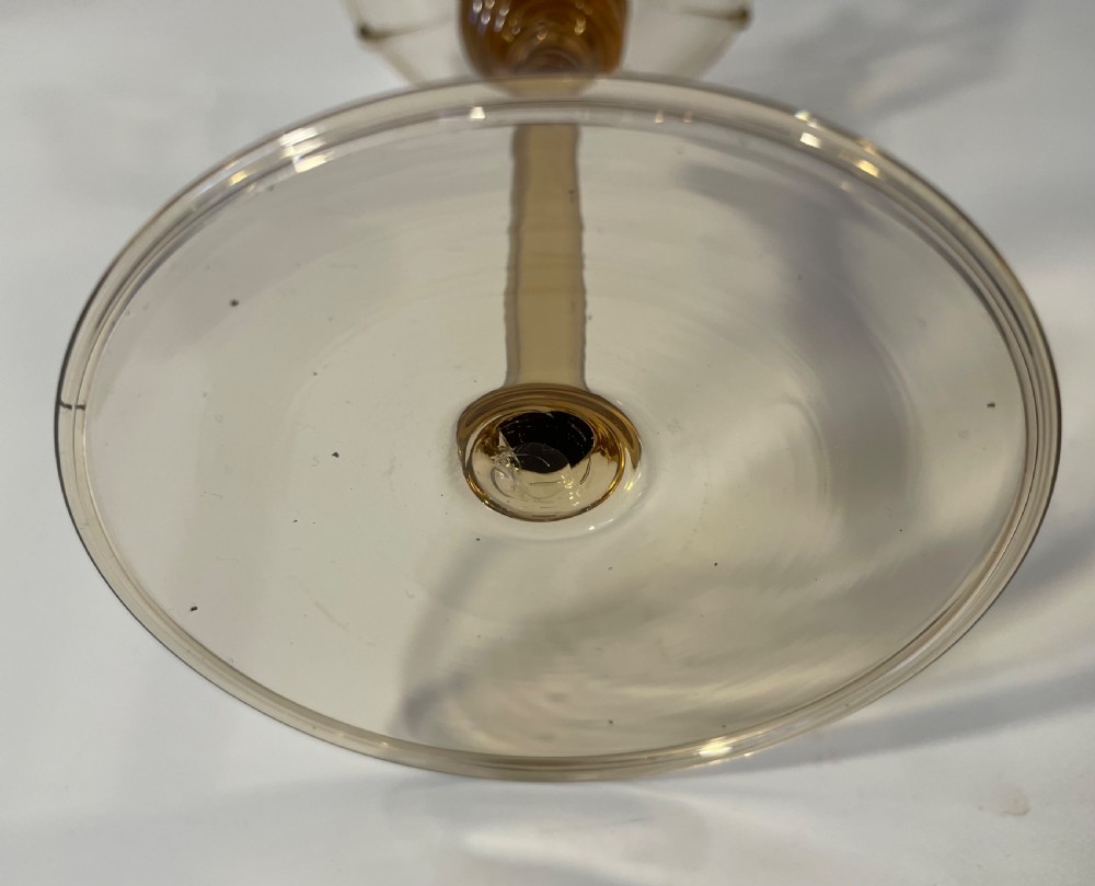 Vintage pair Murano champagne coupes c1920 View VII