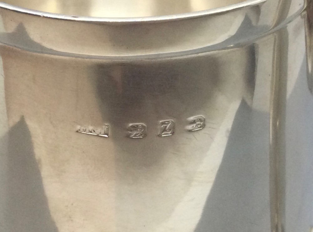 Victorian silver pint tankard mug Birmingham 1899 View V