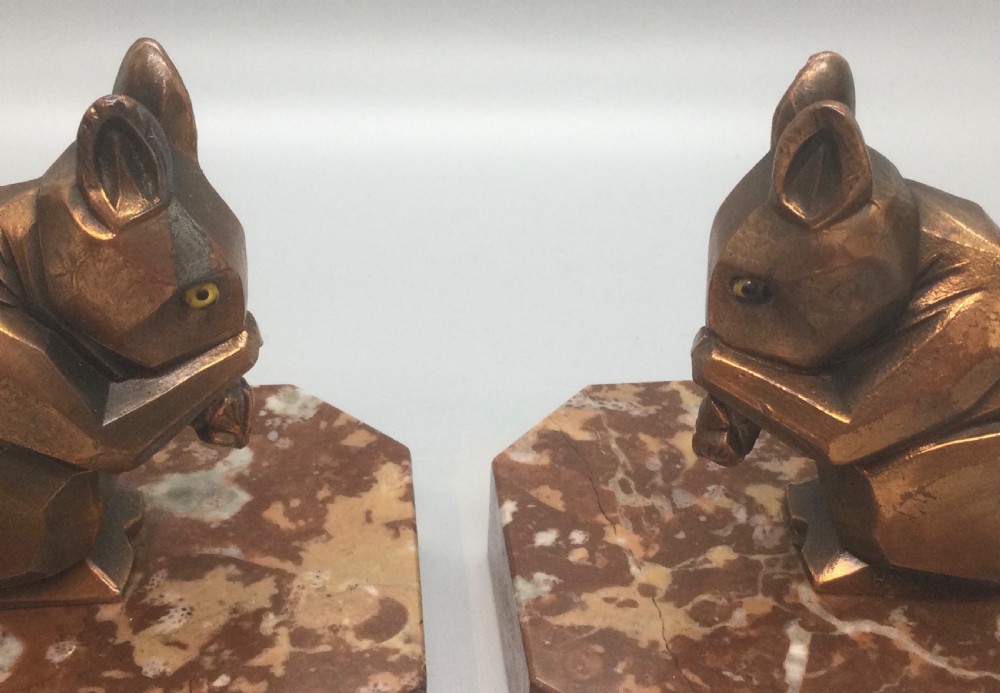 Art Deco French spelter squirrel bookends c1930 View VII