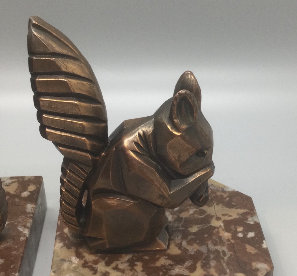 Art Deco French spelter squirrel bookends c1930 View VIII