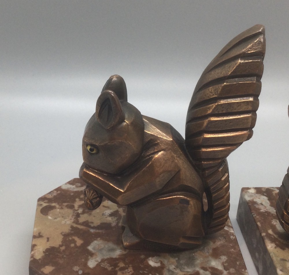 Art Deco French spelter squirrel bookends c1930 View IX