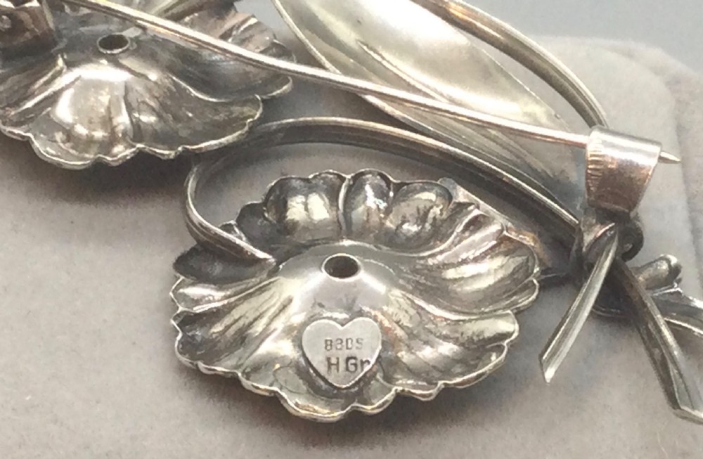 Vintage Danish  silver brooch c1930 View VII