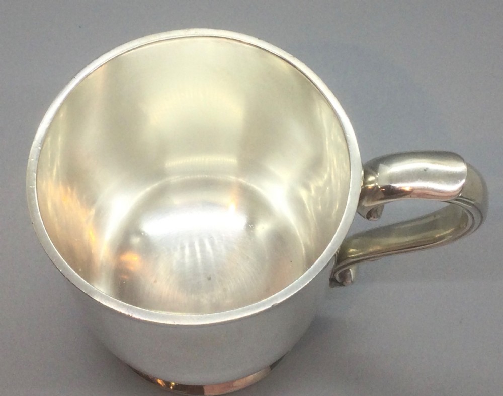George V silver christening mug tankard London 1912 View IX