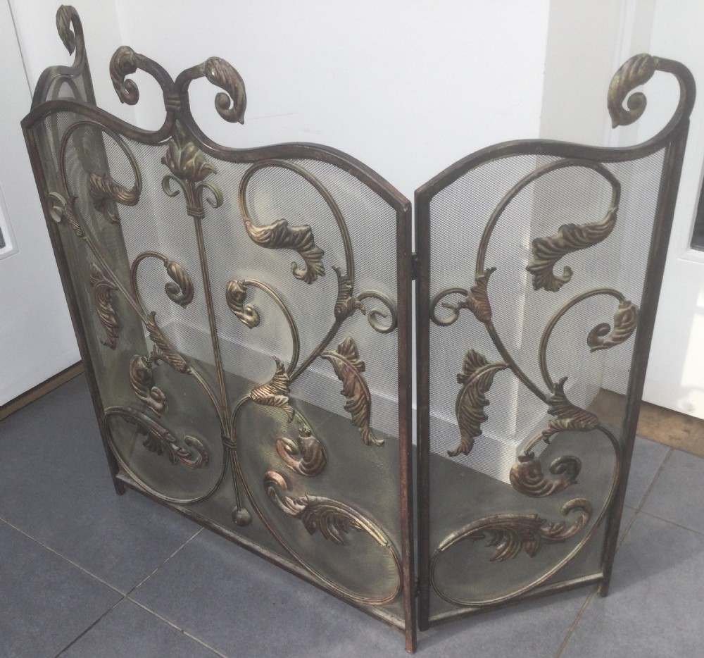 Vintage country house folding fire guard c1930 View II