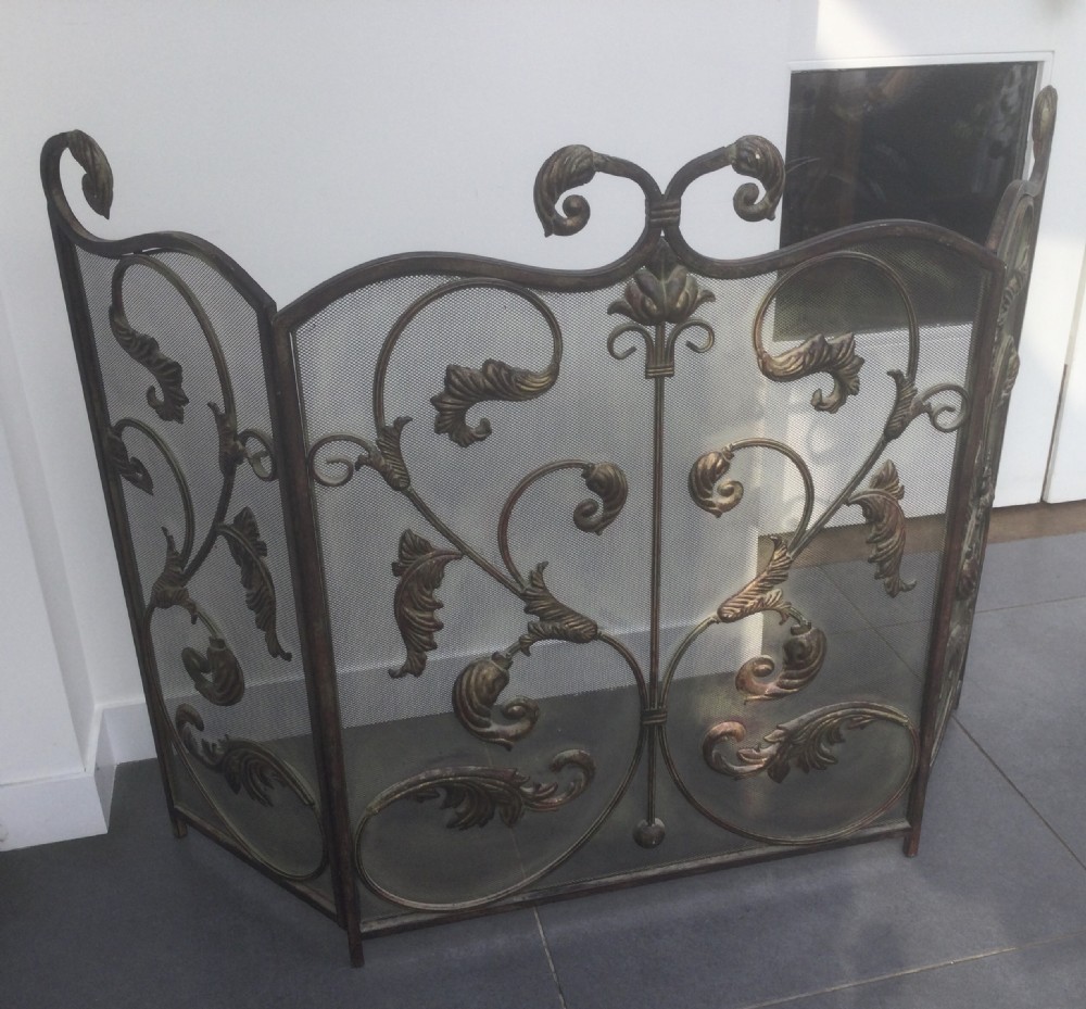 Vintage country house folding fire guard c1930 View III