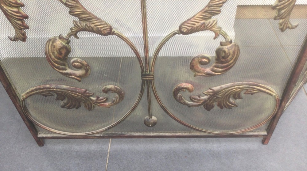 Vintage country house folding fire guard c1930 View IV